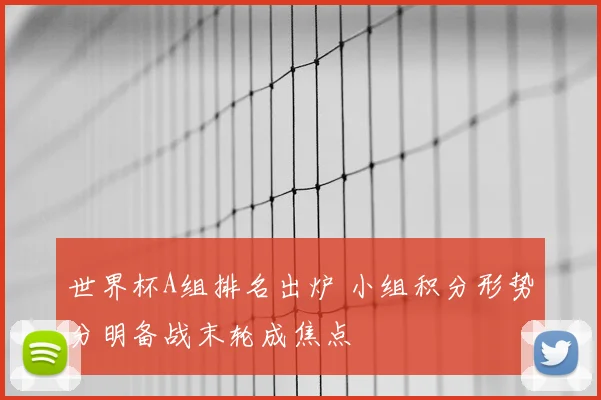 世界杯A组排名出炉 小组积分形势分明备战末轮成焦点